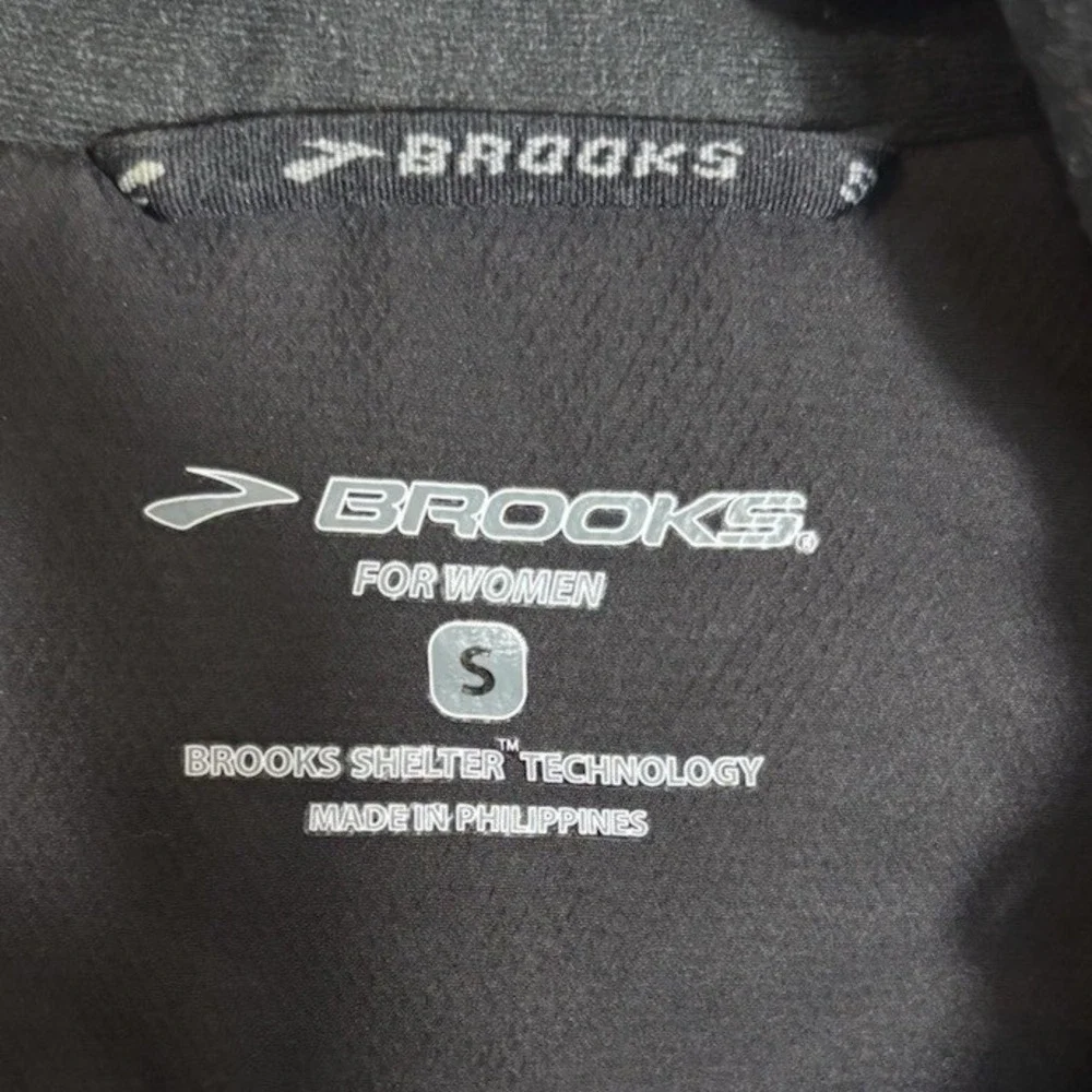 Brooks Shelter Technology Full Zip Black/Neon Green Running Cycling Jacket Small